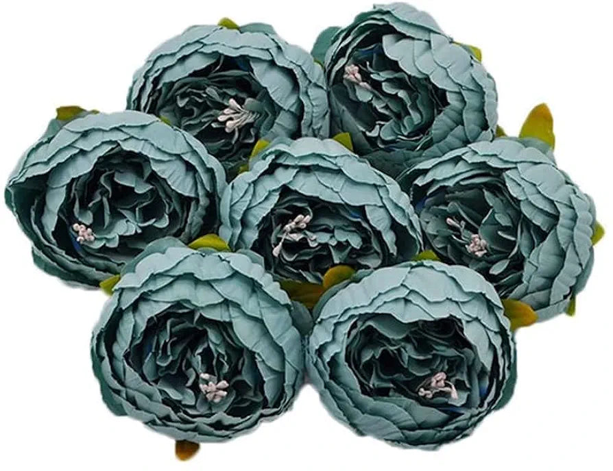 SATYAM KRAFT 6 Pcs Artificial Fabric Rose Flower Heads | Handmade Peony Style Flowers for DIY Crafting, Gift Packing, Bouquet Making, Wedding, Home & Event Decoration